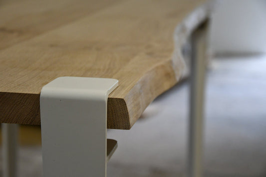 Oak top 4 cm thick - Natural edges - Broken edges - Varnish (coffee/side tables)