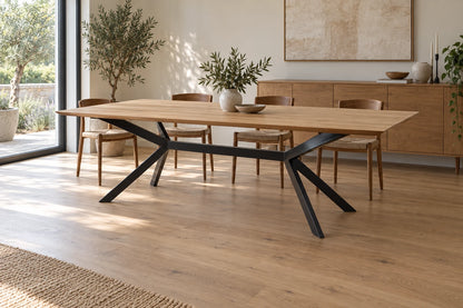 Table en chêne massif et papillons gris anthracite - ETOILE