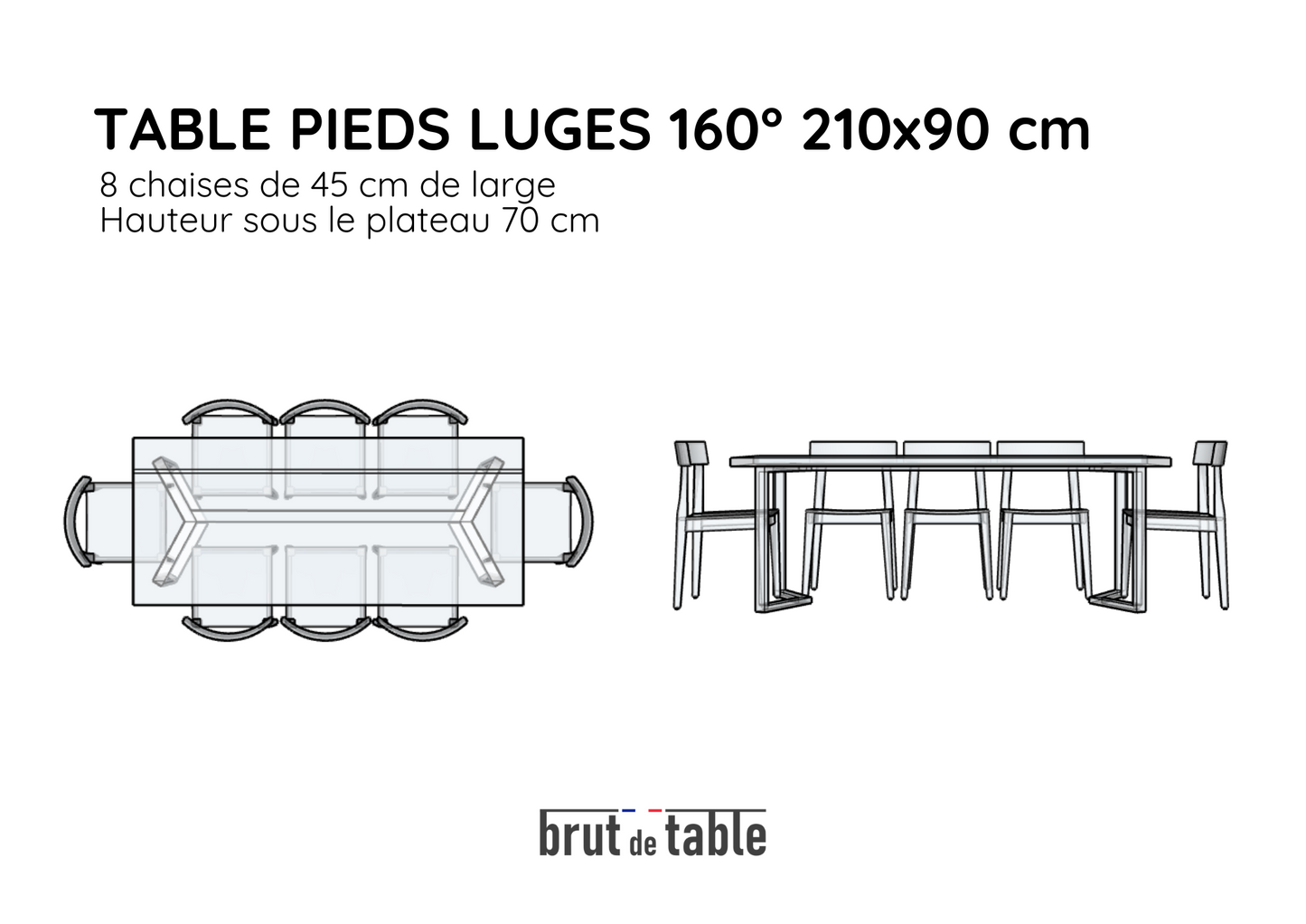 <img src="plan-technique-table-chene-massif-pieds-luges-160°.jpg" alt="Plan technique table en chêne massif avec pieds luges 160°">