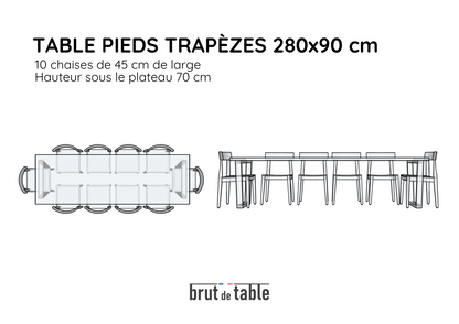 <img src="plan-technique-table-chene-massif-pieds-trapezes.jpg" alt="Plan technique table chêne massif pieds trapèzes">