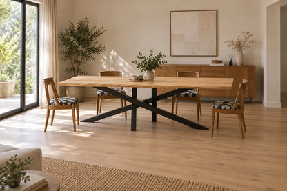 Table en chêne massif et pieds mikado noir - SOLEIL