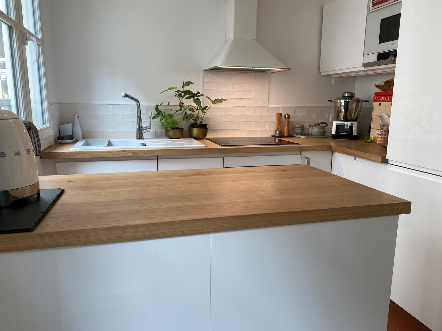 Full slats solid oak worktop - Configurator 