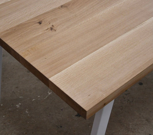 Oak top 4 cm thick - Broken edges - Varnish (tables and desks) 